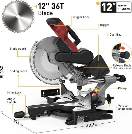 12" sliding compound chop saw