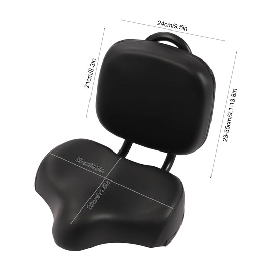 Bike Seat with Backrest, Large Comfortable Cushion, Tricycle Saddle, Wide Back Support, Ergonomic Design for Long Ride Comfort
