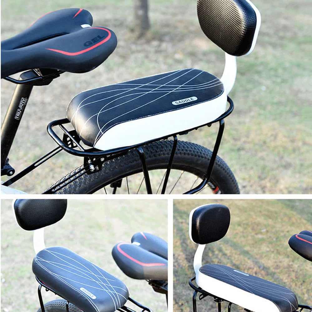 Bicycle Back Seat Bicycle Child Seat Cover Bike Rack Rest Cushion With Back Saddle Cycle Accessories Parts Bicicleta PU Leather