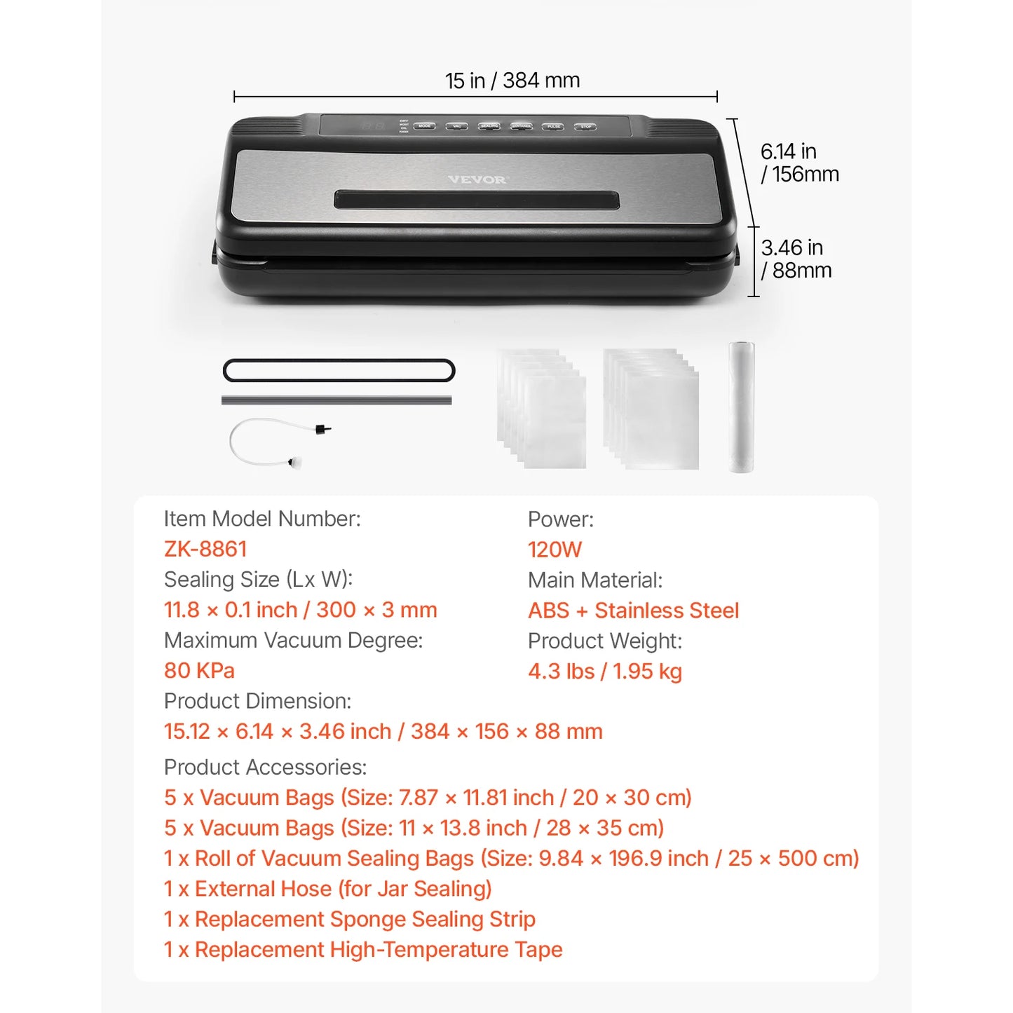 SucceBuy 80Kpa 120W Electric Vacuum Sealer Machine