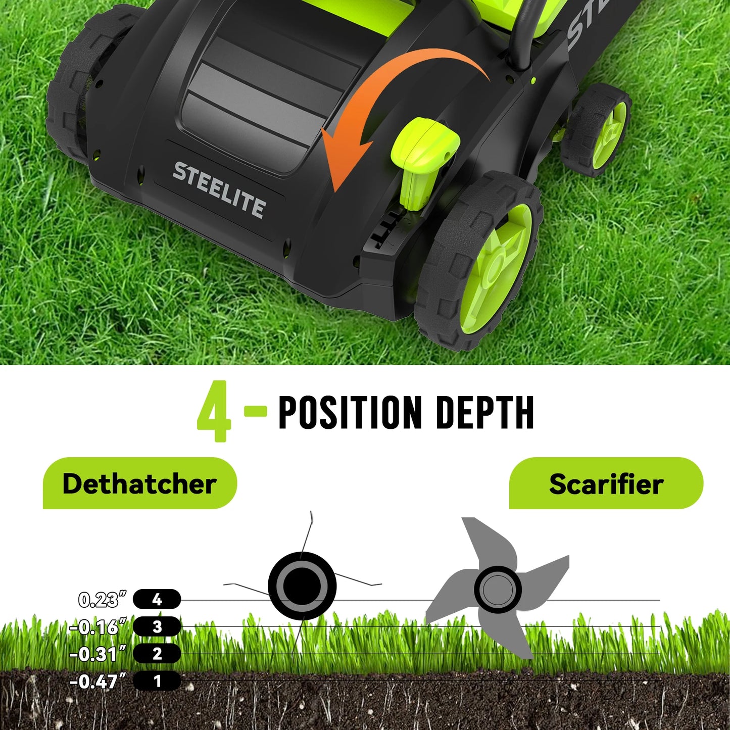 Deli 2-in-1 Electric Dethatcher & Scarifier