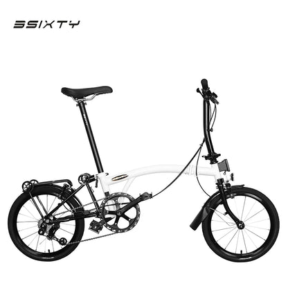3sixty 16-inch folding bike 6-speed folding bike Chromium-Molybdenum Steel double V brakes portable camping folding urban bike