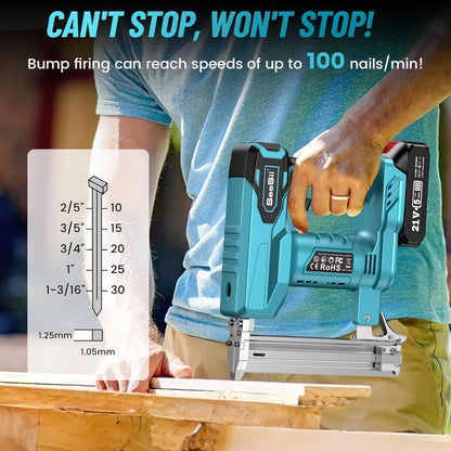 Cordless Nailer, Stapler, 18ga. W/batteries