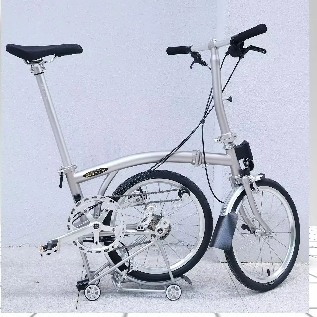 3sixty 16-inch folding bike 6-speed folding bike Chromium-Molybdenum Steel double V brakes portable camping folding urban bike
