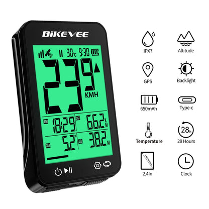 LCD Digital Display Wireless GPS Bike Computer