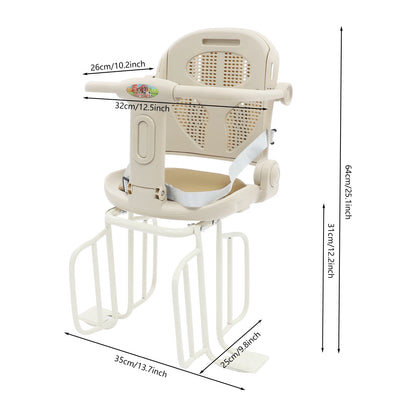 Adjustable Backrest Bicycle Child Seat Sturdy Structure Kids Bike Seat with Safety Belt & Manual for Family Cycling & Outdoor Adventures