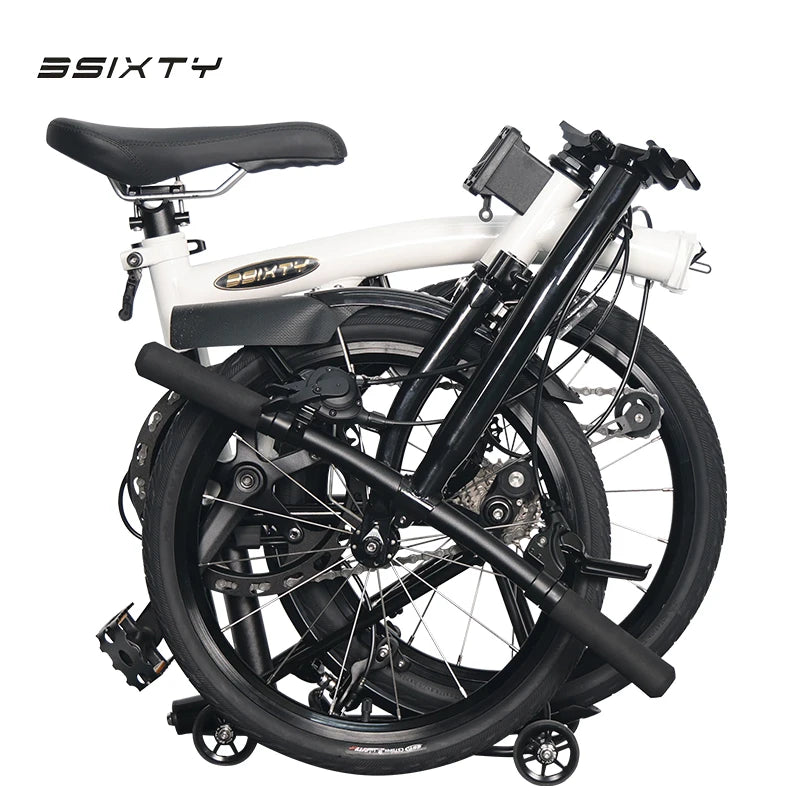 3sixty 16-inch folding bike 6-speed folding bike Chromium-Molybdenum Steel double V brakes portable camping folding urban bike