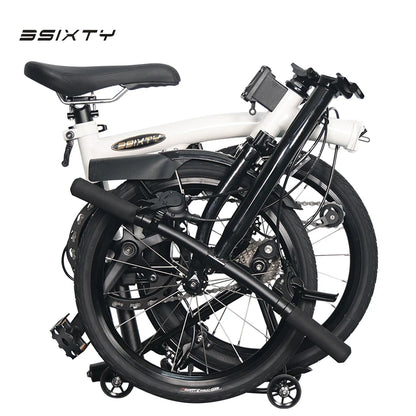 3sixty 16-inch folding bike 6-speed folding bike Chromium-Molybdenum Steel double V brakes portable camping folding urban bike
