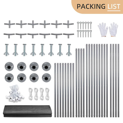 12x20FT Heavy Duty Carport,Removable Side Walls & Roll-Up Door