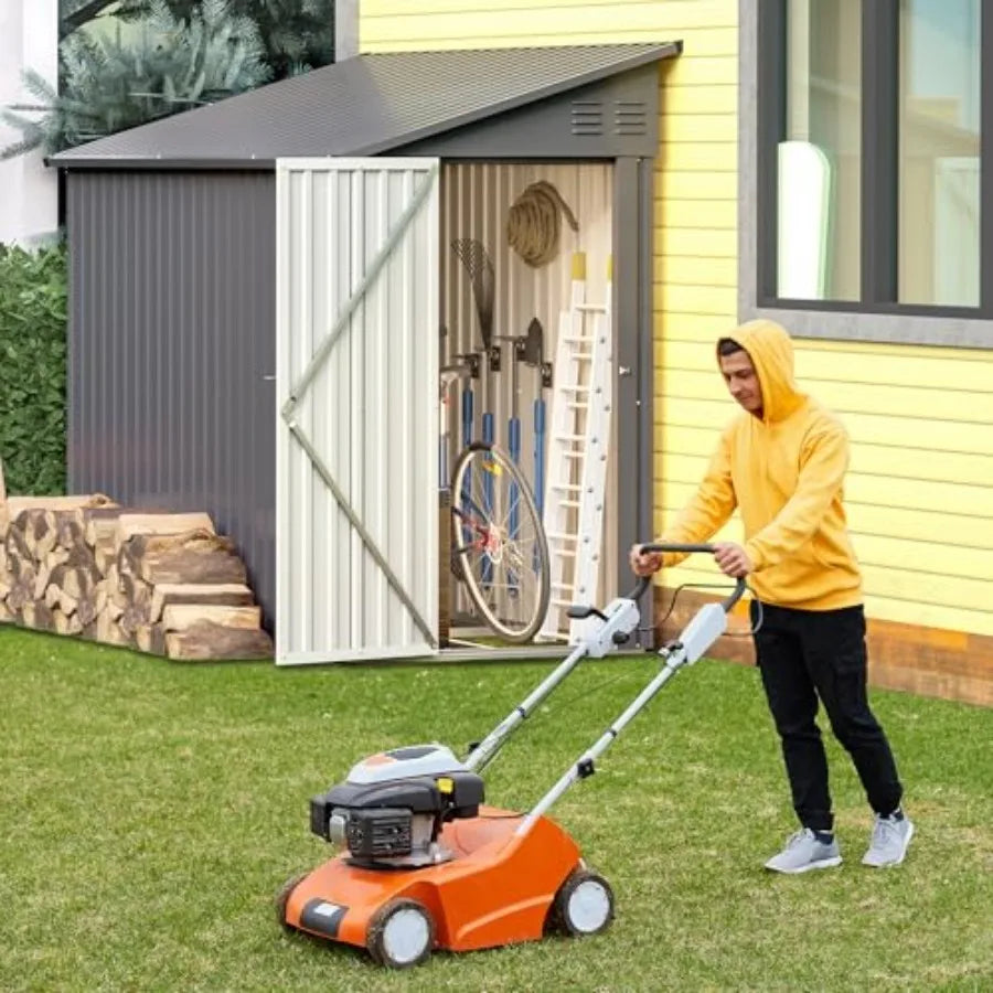 4'x8' Metal Lean To Lockable Shed