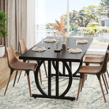 Tribesigns Dining Table for 4-6 People, HD Metal Legs