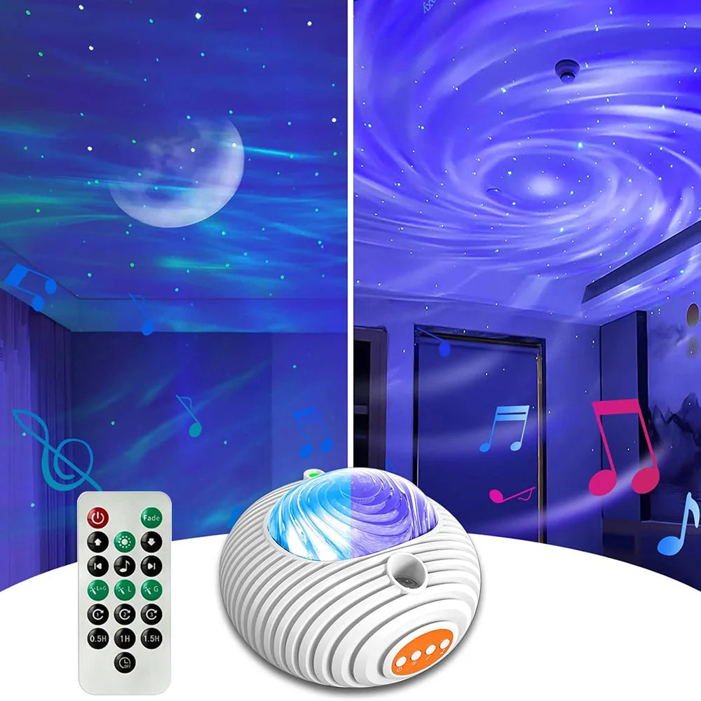 LED Galaxy Projector Night Light with Bluetooth 5.0 Speaker Timer and Remote Control 14 Colors Built-in 5 Music Star Projector