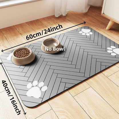 Pet Feeding Mat-Absorbent Pet Placemat for Food and Water
