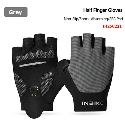 INBIKE 2025 Summer Cycling Gloves for Men Shock-Absorbing Padded Breathable Bicycle Gloves MTB Road Mountain Bike Riding Gloves