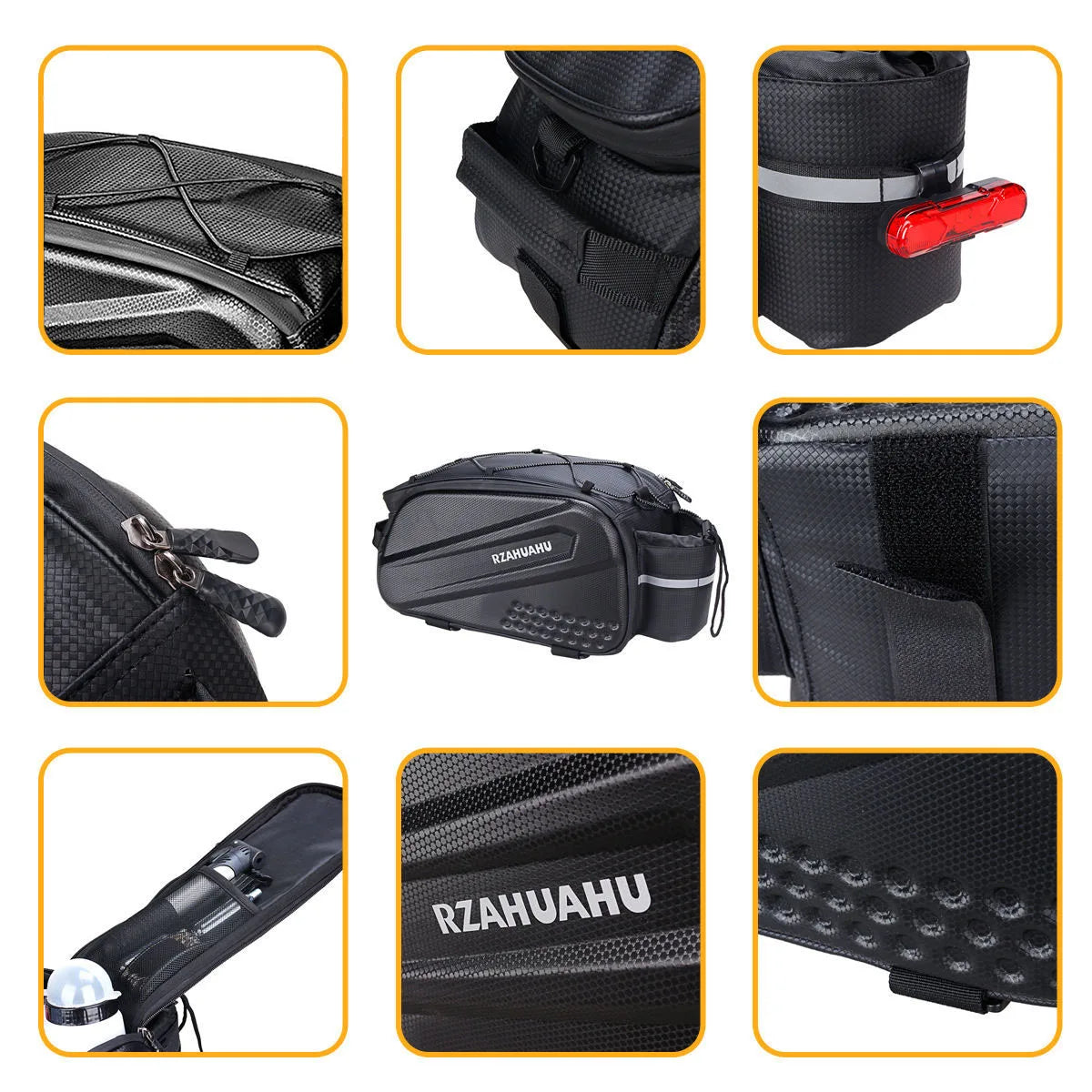 Large-capacity hard-shell rear camel bag for bicycles
