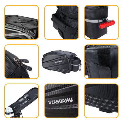 Large-capacity hard-shell rear camel bag for bicycles
