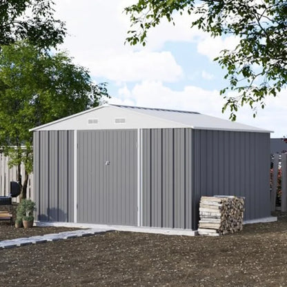 10' x 10' Metal Storage Shed, Lockable