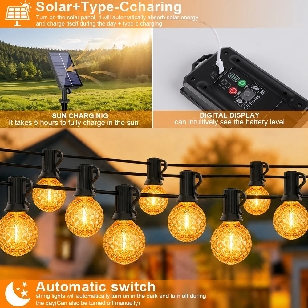 Diamond Shaped Plastic Outdoor Solar String Light