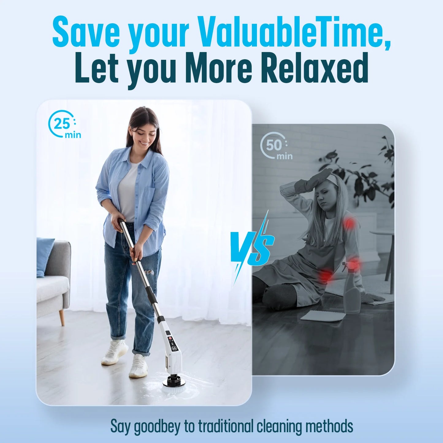 Cordless Cleaning Brush 8 in 1 Multifunctional