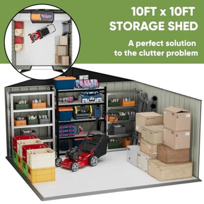 10' x 10' Metal Storage Shed, Lockable