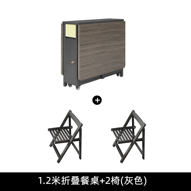 Luxury Folding Dining Table Set W/2-4-6 Folding Chairs