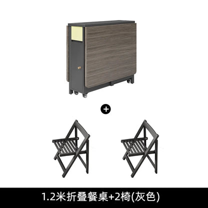 Luxury Folding Dining Table Set W/2-4-6 Folding Chairs