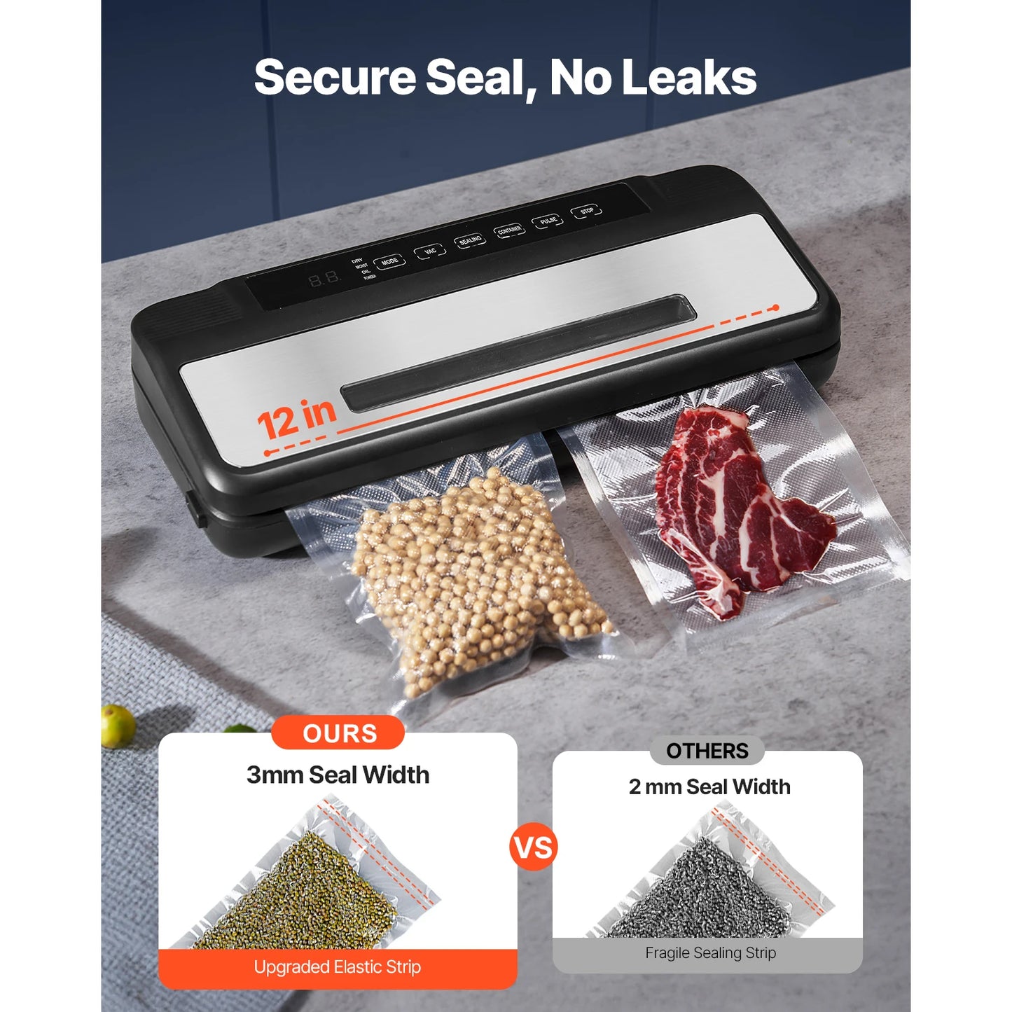 SucceBuy 80Kpa 120W Electric Vacuum Sealer Machine