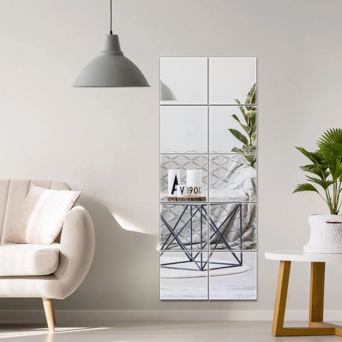 20 PCs 20 cm x20 cm Mirror Wall Stickers Acrylic