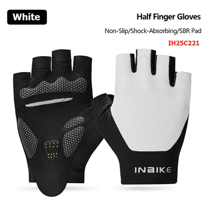 INBIKE 2025 Summer Cycling Gloves for Men Shock-Absorbing Padded Breathable Bicycle Gloves MTB Road Mountain Bike Riding Gloves