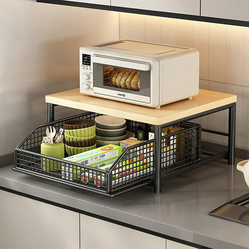 Kitchen Countertop Organizer – Multi-Use Shelf for Microwave