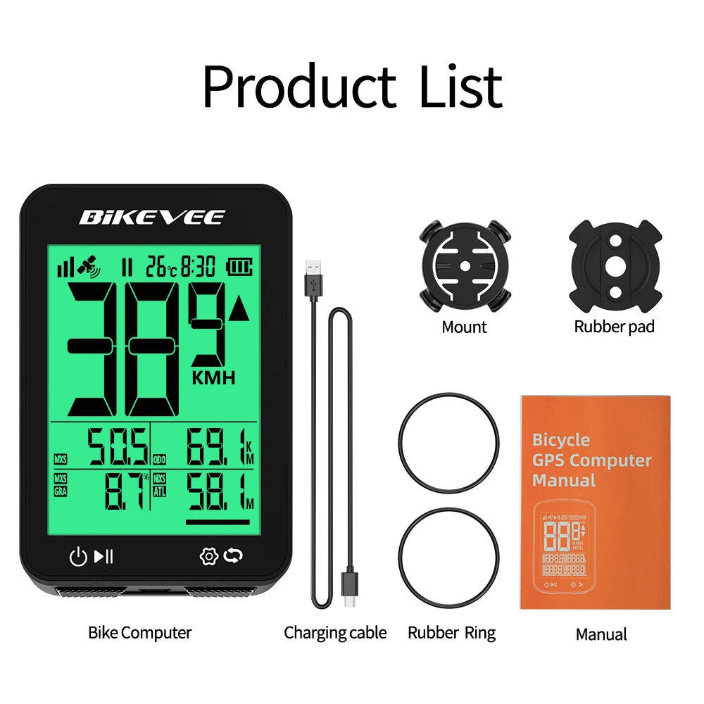 LCD Digital Display Wireless GPS Bike Computer