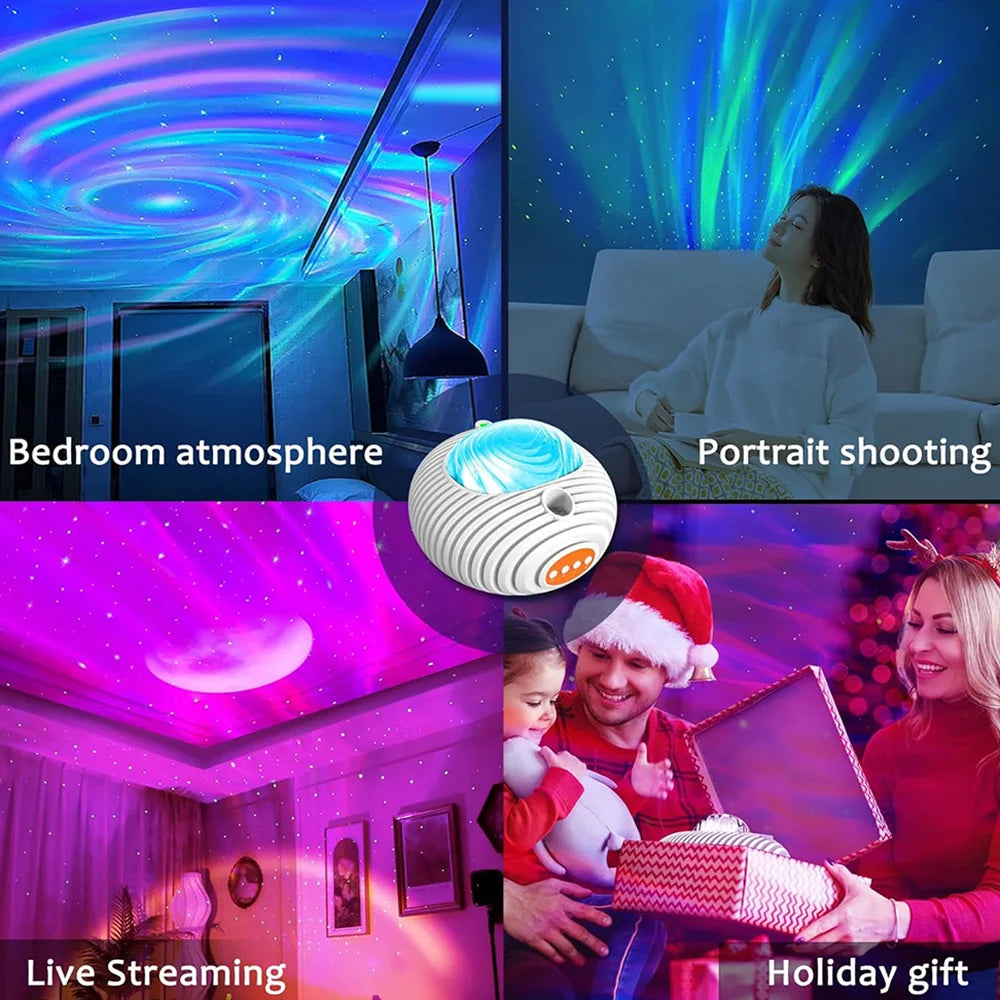 LED Galaxy Projector Night Light with Bluetooth 5.0 Speaker Timer and Remote Control 14 Colors Built-in 5 Music Star Projector