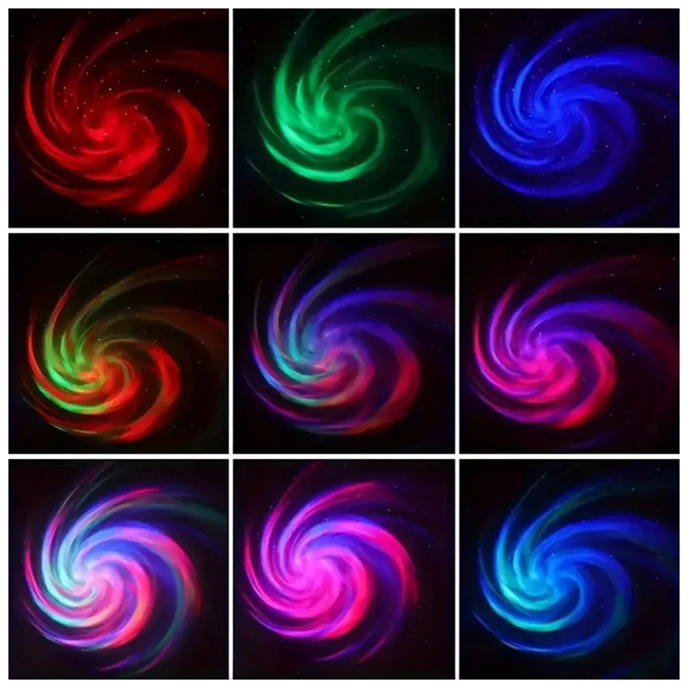 Vortex Galaxy Projector Light Creative Aurora Dynamic Projector Bedroom Night Light Kids Room Decoration Christmas Party Decor