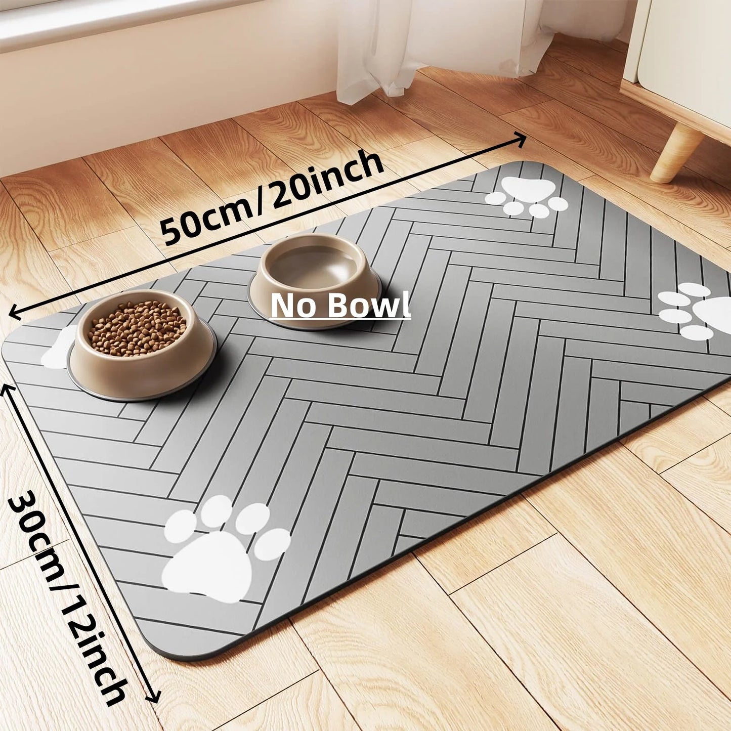 Pet Feeding Mat-Absorbent Pet Placemat for Food and Water