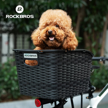 ROCKBROS Rear Bike Basket Large Capacity With Telescopic Cover