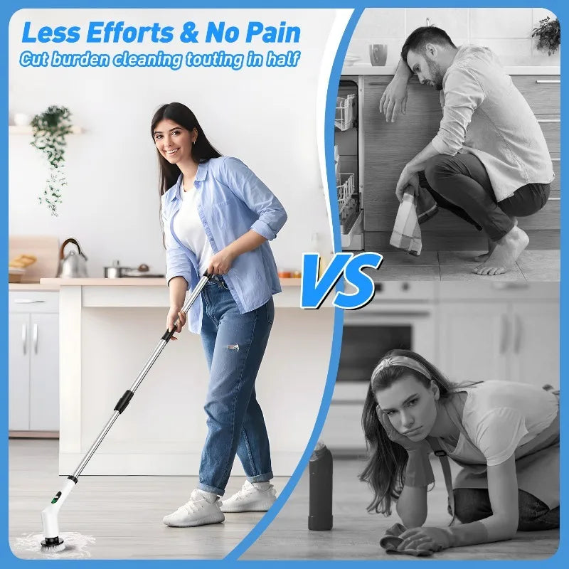 Electric Spin Scrubber 9 in 1 Cordless Cleaning Brush
