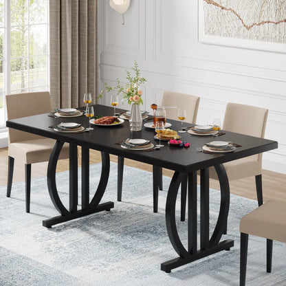 Tribesigns Dining Table for 4-6 People, HD Metal Legs