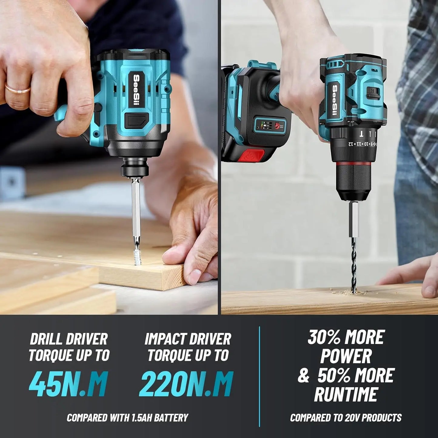 21V Drill and Driver Cordless w/batteries & acces