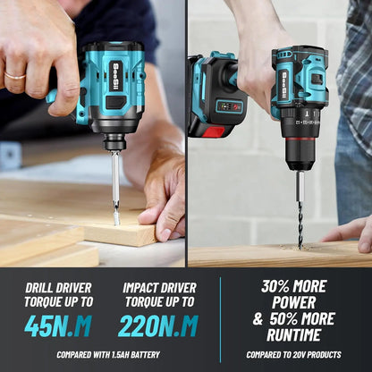 21V Drill and Driver Cordless w/batteries & acces