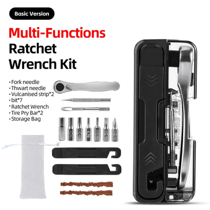 WEST BIKING Portable Ratchet Wrench Kit Multifunction Bicycle Tools 14 In 1 Multitool Set Tyre Lever MTB Road Bike Gadgets