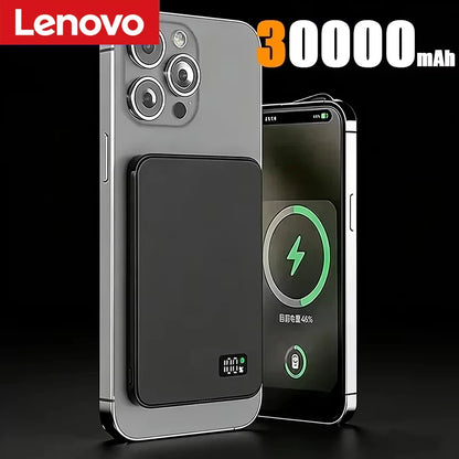Lenovo 500000mAh Magnetic Power Bank PD22.5W Super Fast Charging Portable External Battery for Magsafe For Iphone Samsung Huawei