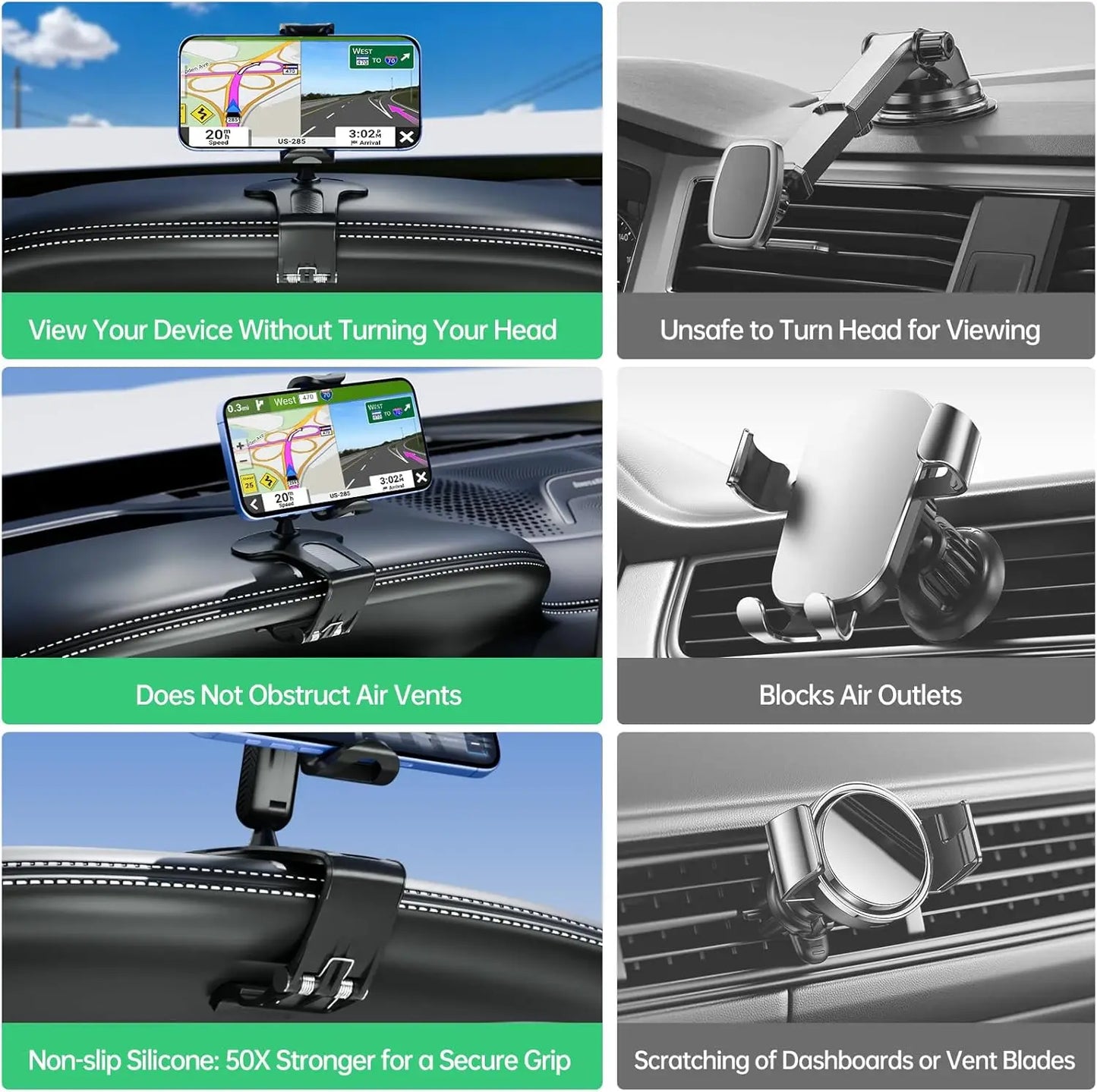360 Degree Rotation Dashboard Cell Phone Holder