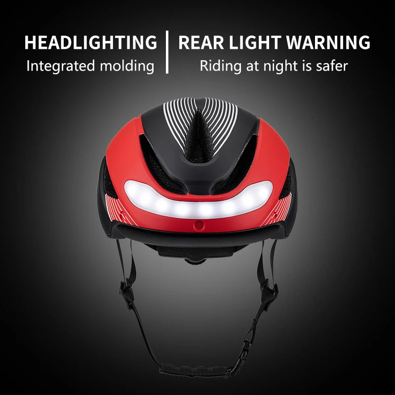 Adult Bike Helmets with Rechargeable LED Rear Light, Visor, Magnetic Goggles