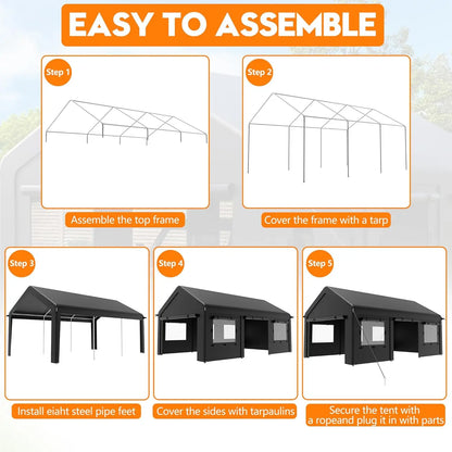 12' x 20' Outdoor Carport Canopy