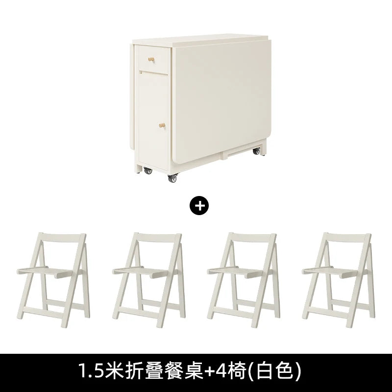 Luxury Folding Dining Table Set W/2-4-6 Folding Chairs
