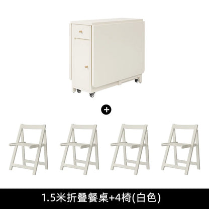 Luxury Folding Dining Table Set W/2-4-6 Folding Chairs