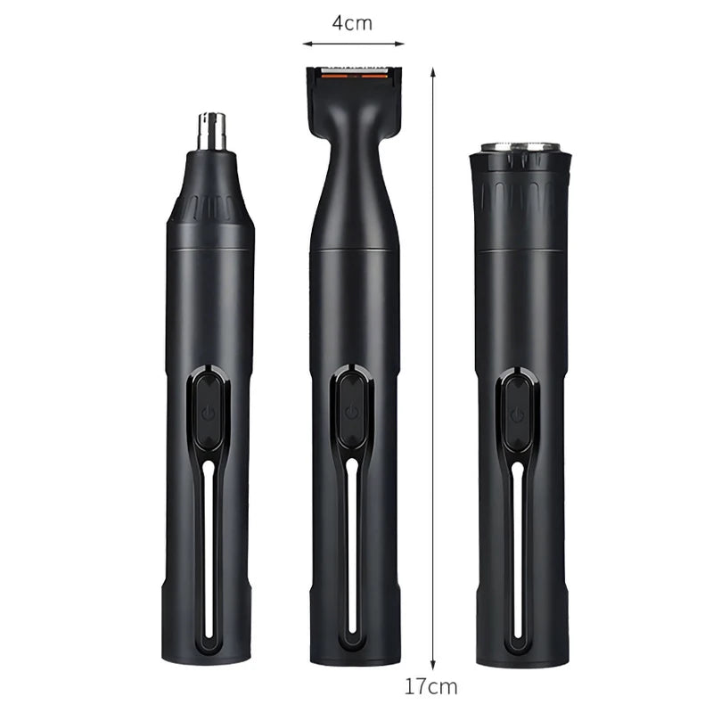 Professional Grooming Kit, USB Rechargeable Nose & Ear Hair Trimmer, Beard and Eyebrow Razor, Men'S Personal Care Tools 4 in 1