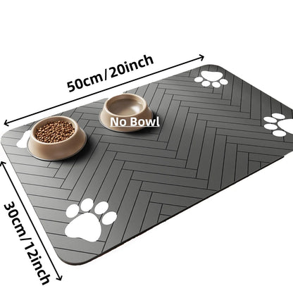 Pet Feeding Mat-Absorbent Pet Placemat for Food and Water