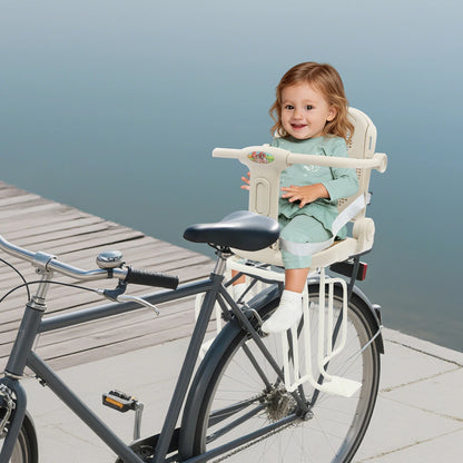 Adjustable Backrest Bicycle Child Seat Sturdy Structure Kids Bike Seat with Safety Belt & Manual for Family Cycling & Outdoor Adventures