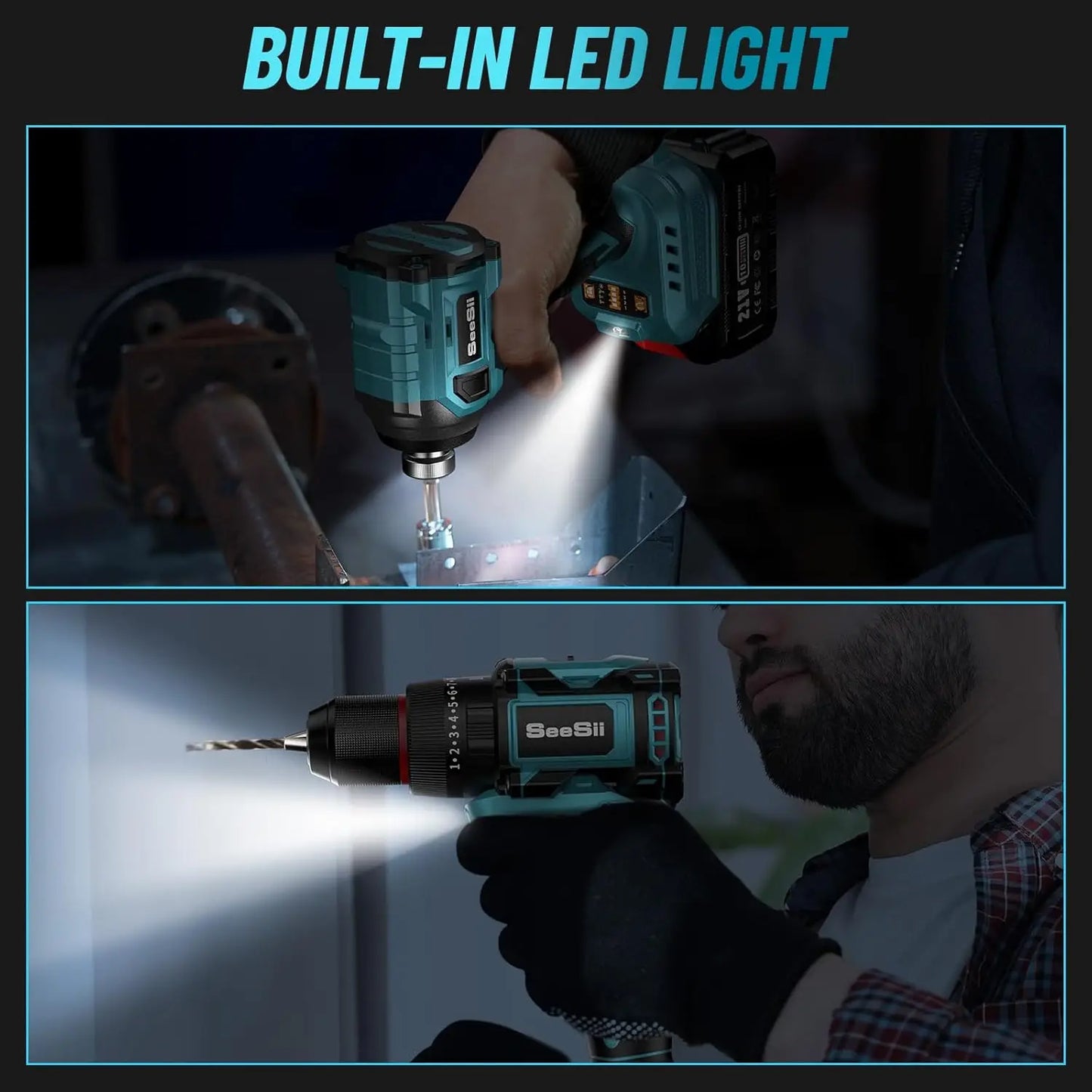21V Drill and Driver Cordless w/batteries & acces